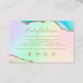 Rainbow & Gold Glitter Waterverf Gilded Agate Visitekaartje (Achterkant)
