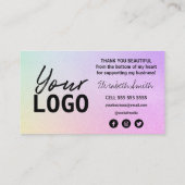 Rainbow Gold Hartelijk dank voor uw aankoopkaarten Visitekaartje (Achterkant)