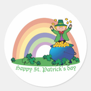 Rainbow Gold Leprechaun Ronde Sticker
