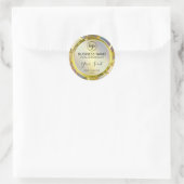 Rainbow Gold Lines Productlabels Ronde Sticker (Tas)