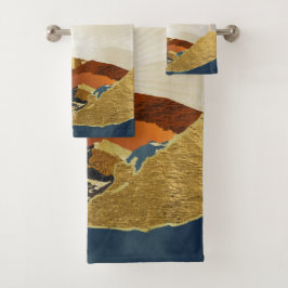 Rainbow Gold Metallic Mountain Bright Sun Landscap Bad Handdoek