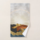 Rainbow Gold Metallic Mountain Bright Sun Landscap Bad Handdoek (Handdoek)