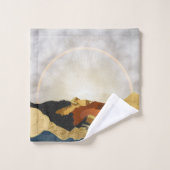Rainbow Gold Metallic Mountain Bright Sun Landscap Bad Handdoek (Wasdoekje)