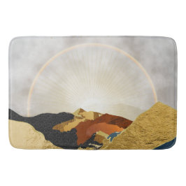Rainbow Gold Metallic Mountain Bright Sun Landscap Badmat