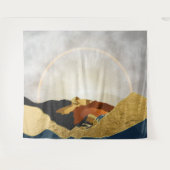 Rainbow Gold Metallic Mountain Bright Sun Landscap Wandkleed (Voorkant (horizontaal))