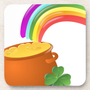Rainbow Gold Pot Lucky Irish Sky Ierland Bier Onderzetter