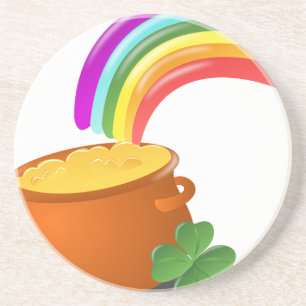 Rainbow Gold Pot Lucky Irish Sky Ierland Zandsteen Onderzetter