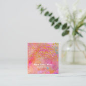 *~* Rainbow Gold Sparkle Glitter Abstract Vierkante Visitekaartje (Staand voorkant)
