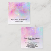 *~* Rainbow Gold Sparkle Glitter Moon Sun Unicorn Vierkante Visitekaartje (Voorkant / Achterkant)