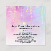 *~* Rainbow Gold Sparkle Glitter Moon Sun Unicorn Vierkante Visitekaartje (Achterkant)