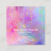 ** Rainbow Gold Sparkle Glitter Moon Sun Vierkante Visitekaartje (Achterkant)