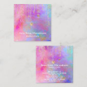 *~* Rainbow Gold Sparkle Glitter Moon Sun Vierkante Visitekaartje (Voorkant / Achterkant)