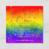 Rainbow Gold Stars Sparkle Beauty Stylist Makeup Vierkante Visitekaartje (Achterkant)