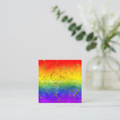Rainbow Gold Stars Sparkle Beauty Stylist Makeup Vierkante Visitekaartje (Staand voorkant)