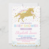 Rainbow Gold Unicorn / Magical Stars Baby shower Kaart (Voorkant)