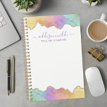 Rainbow Gold Waterverf Agaat Custom Business Planner<br><div class="desc">Verhoog uw professionele planning met deze regenboog gouden waterverf agaat gepersonaliseerde business planner. Deze planner is ideaal voor vrouwen die levendige en luxueuze design waarderen en combineert de schoonheid van de waterverf agaat met de praktische functionaliteit. De sprankelende gouden accenten en het kleurrijke agaatpatroon voegen een vleugje elegantie toe aan...</div>