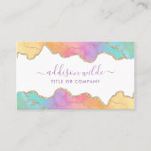 Rainbow Gold Waterverf Agaat Visitekaartje (Voorkant)