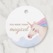 Rainbow Gold Waterverf Unicorn Birthday Party | Bedankjes Labels (Voorkant)