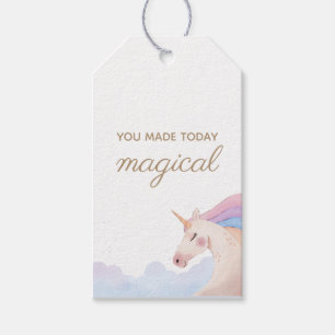 Rainbow Gold Waterverf Unicorn Birthday Party Cadeaulabel