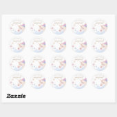 Rainbow Gold Waterverf Unicorn Birthday Party | Ronde Sticker (Vel)