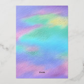 Rainbow Golden abstract schilderen Weddenschap Folie Feestdagenkaart (Achterkant)