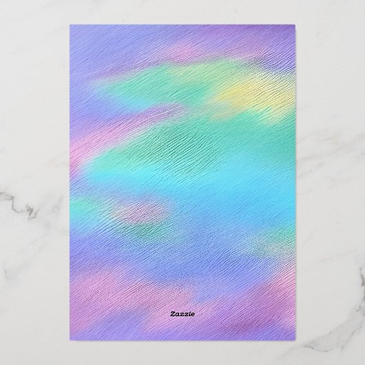 Rainbow Golden abstract schilderen Weddenschap Folie Feestdagenkaart (Achterkant)