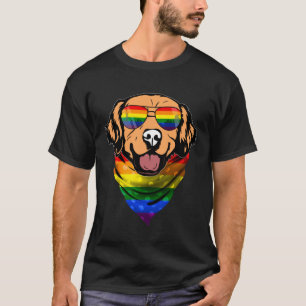 Rainbow Golden Retriever Hond LGBTQ Pride Maand Pa T-shirt