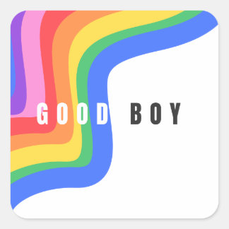 Rainbow Good Boy - Sticker, leuk Gay Pride-icoon Vierkante Sticker