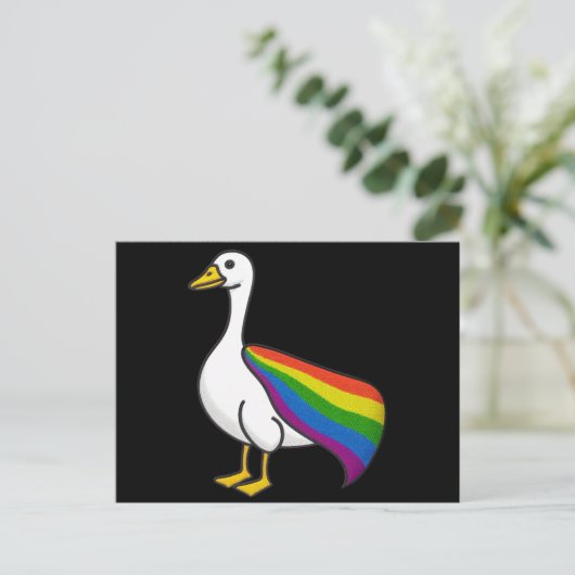 Rainbow Goose LGBTQ Pride Gay Transgender LGBTQ+ Briefkaart (Staand voorkant)