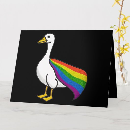 Rainbow Goose LGBTQ Pride Gay Transgender LGBTQ+ Kaart (Gele Bloem)