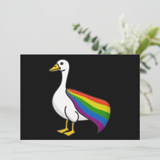 Rainbow Goose LGBTQ Pride Gay Transgender LGBTQ+ Kaart (Staand voorkant)