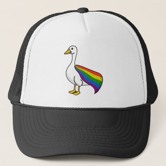 Rainbow Goose LGBTQ Pride Gay Transgender LGBTQ+ Trucker Pet (Voorkant)