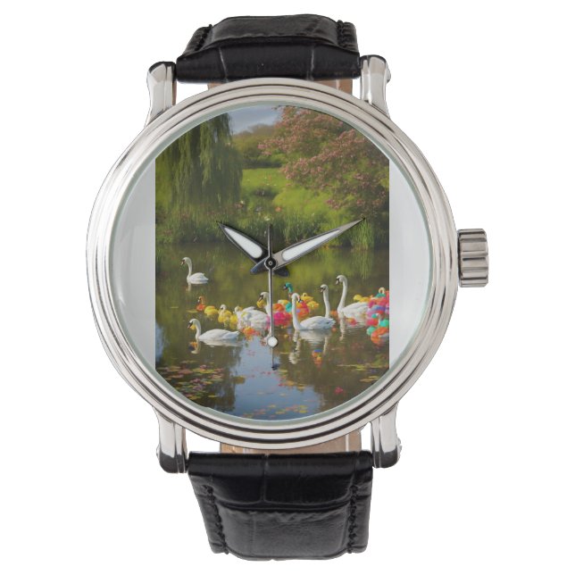 Rainbow Grace – Zwanen van de Engelse vijver Horloge (Voorkant)