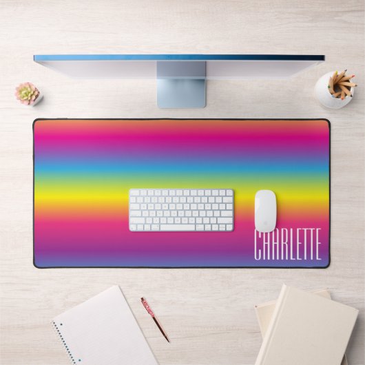 Rainbow Gradient Aangepaste Naam Desk Mat (Kantoor 1)