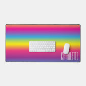 Rainbow Gradient Aangepaste Naam Desk Mat (Keyboard & Muis)