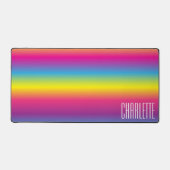 Rainbow Gradient Aangepaste Naam Desk Mat (Voorkant)