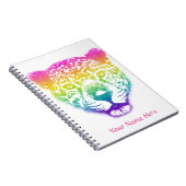 Rainbow Gradient Cheetah gezicht gepersonaliseerd Notitieboek (Rechterzijde)