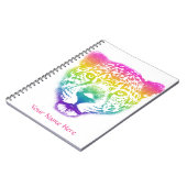 Rainbow Gradient Cheetah gezicht gepersonaliseerd Notitieboek (Linkerzijde)