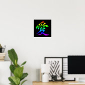 Rainbow Gradient Chinese Character for Love Poster (Thuiskantoor)
