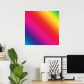 Rainbow Gradient Diagonal Poster (Thuiskantoor)
