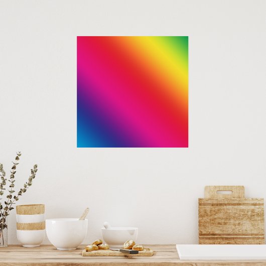 Rainbow Gradient Diagonal Poster (Keuken)