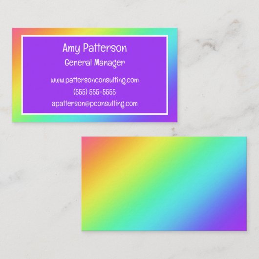 Rainbow Gradient en Paarse Visitekaartjes (Voorkant / Achterkant)