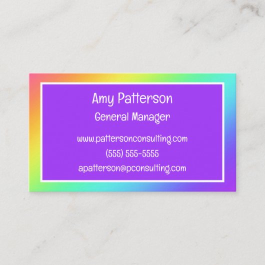 Rainbow Gradient en Paarse Visitekaartjes (Voorkant)