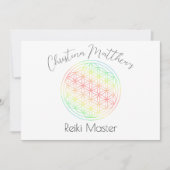 Rainbow Gradient Flower of Life Kaart (Voorkant)
