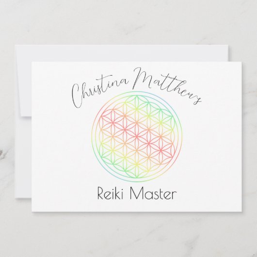 Rainbow Gradient Flower of Life Kaart (Voorkant)