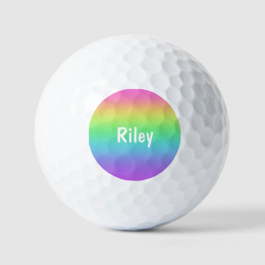 Rainbow Gradient gepersonaliseerd Golfballen (Voorkant)