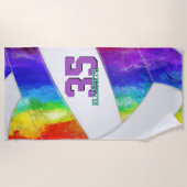 Rainbow Gradient Girls Sportief Volleybal Strandlaken (Voorkant)