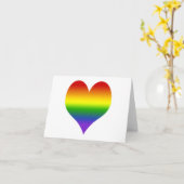 Rainbow Gradient Heart Note Card Kaart (Gele Bloem)