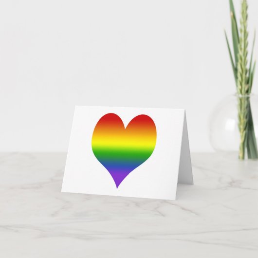 Rainbow Gradient Heart Note Card Kaart (Voorkant)