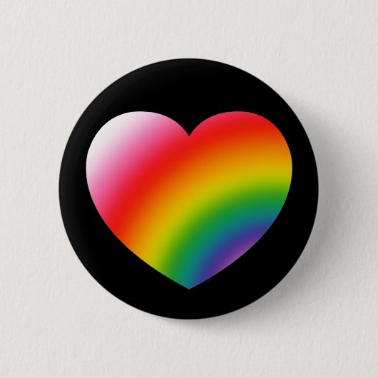 Rainbow Gradient Heart Ronde Button 5,7 Cm (Voorkant)
